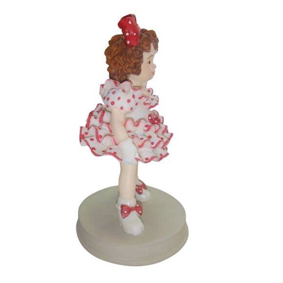 Enesco 2001 All About Dance Figurine Polka Dot Dress Girl With Bow Hand-Painted - Picture 5 of 6